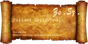 Zsilavi Szilárd névjegykártya